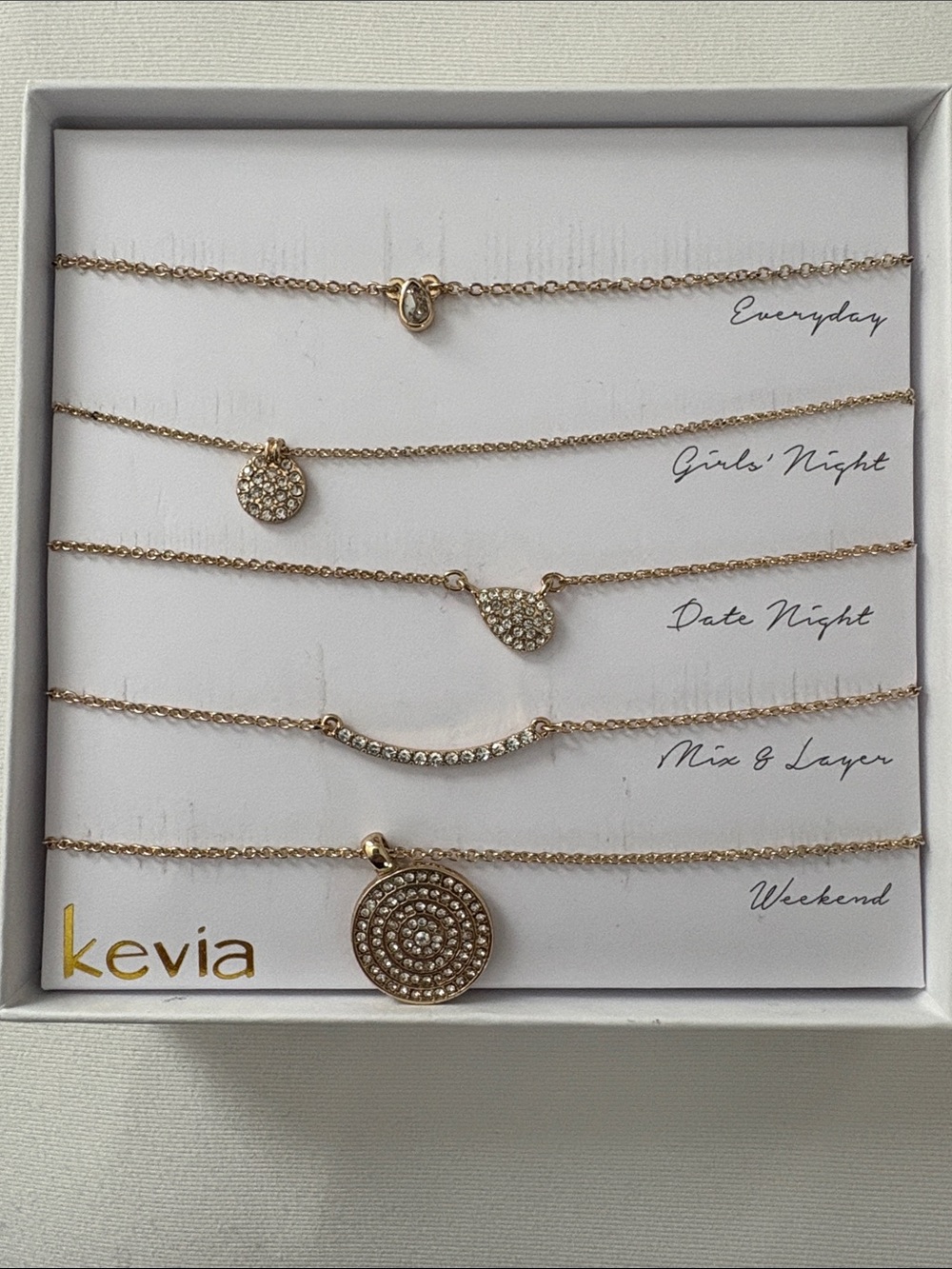 Gold Layered Crystal Disc Necklace Set - Gold